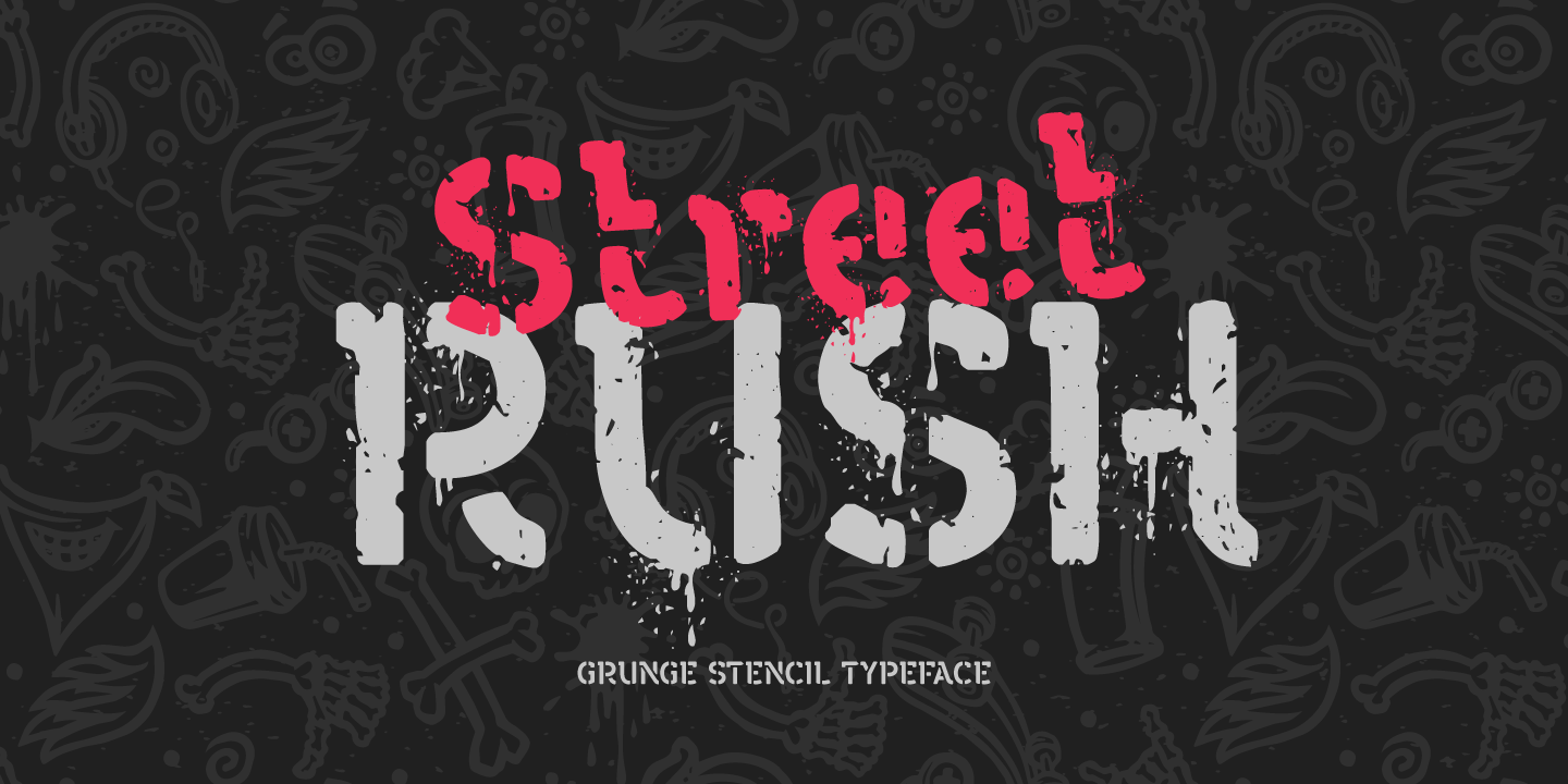 Przykład czcionki Street Rush Grunge